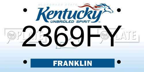 2369FY Kentucky License Plate
