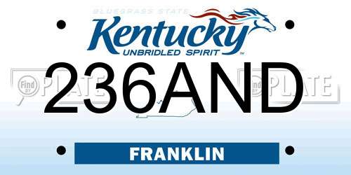 236AND Kentucky License Plate