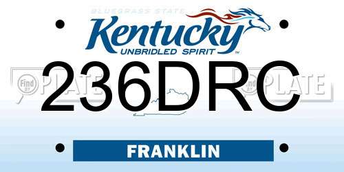 236DRC Kentucky License Plate