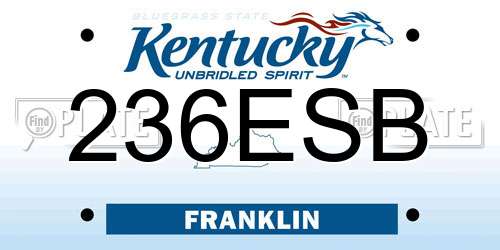 236ESB Kentucky License Plate