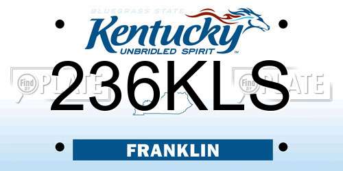 236KLS Kentucky License Plate