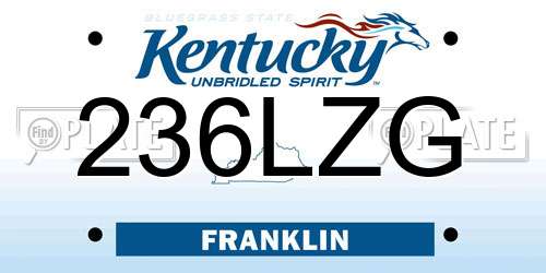 236LZG Kentucky License Plate