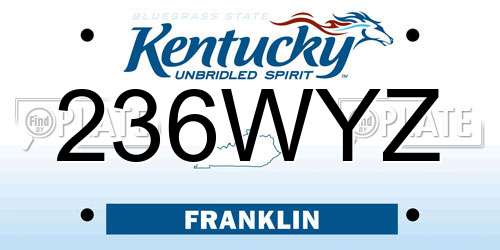 236WYZ Kentucky License Plate