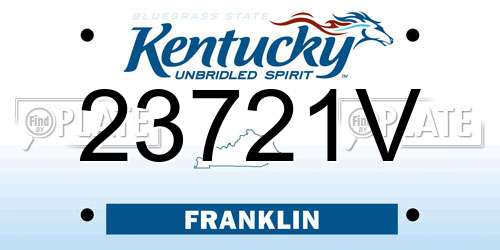23721V Kentucky License Plate