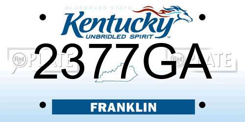 2377GA Kentucky License Plate