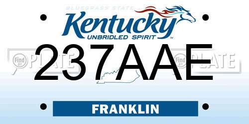 237AAE Kentucky License Plate