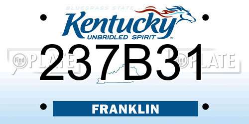 237B31 Kentucky License Plate