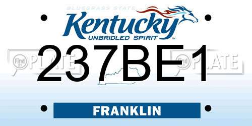 237BE1 Kentucky License Plate
