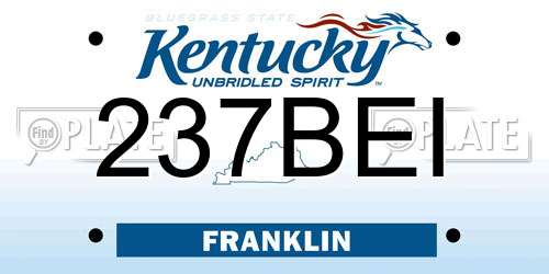 237BEI Kentucky License Plate