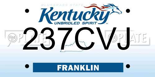 237CVJ Kentucky License Plate