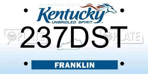 237DST Kentucky License Plate
