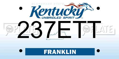 237ETT Kentucky License Plate