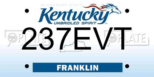 237EVT Kentucky License Plate