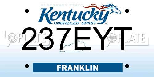 237EYT Kentucky License Plate