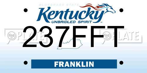 237FFT Kentucky License Plate