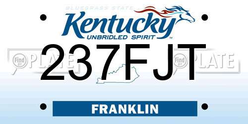 237FJT Kentucky License Plate