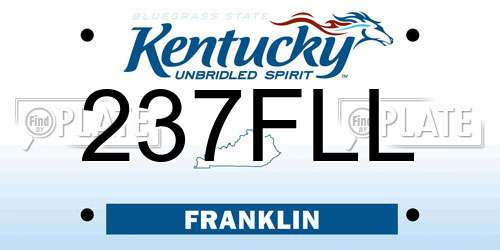 237FLL Kentucky License Plate