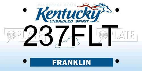237FLT Kentucky License Plate