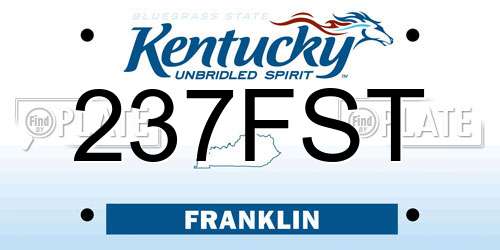 237FST Kentucky License Plate