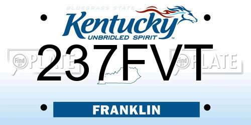 237FVT Kentucky License Plate