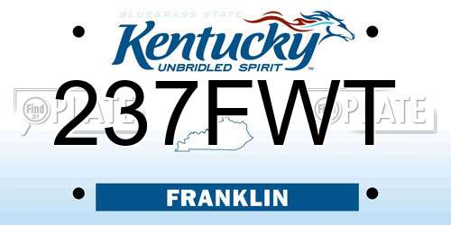 237FWT Kentucky License Plate