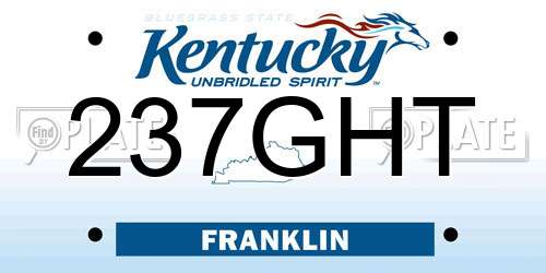 237GHT Kentucky License Plate