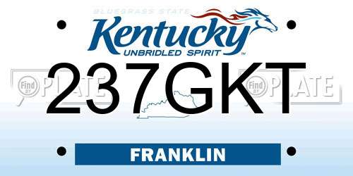 237GKT Kentucky License Plate