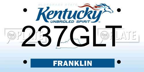 237GLT Kentucky License Plate