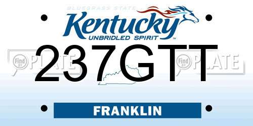 237GTT Kentucky License Plate
