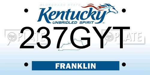 237GYT Kentucky License Plate