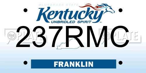237RMC Kentucky License Plate