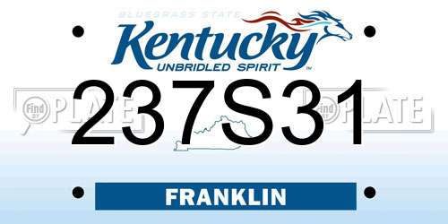 237S31 Kentucky License Plate