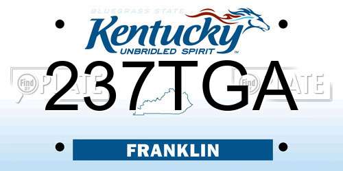 237TGA Kentucky License Plate