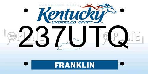 237UTQ Kentucky License Plate