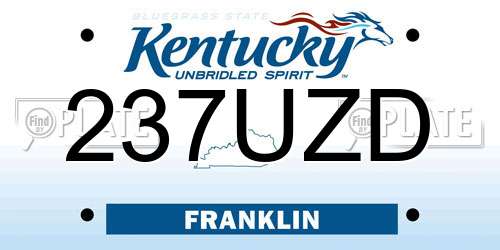237UZD Kentucky License Plate