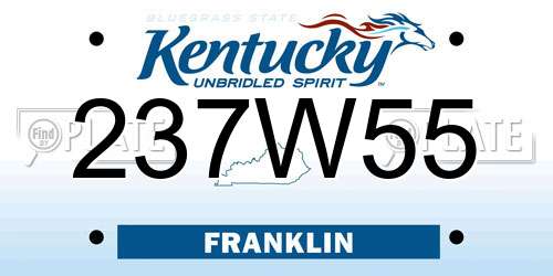 237W55 Kentucky License Plate