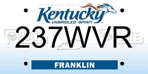 237WVR Kentucky License Plate