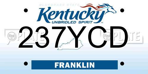 237YCD Kentucky License Plate