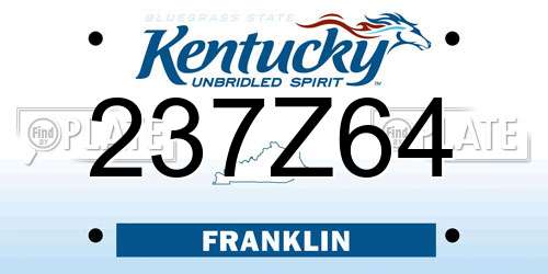 237Z64 Kentucky License Plate