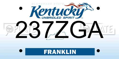 237ZGA Kentucky License Plate