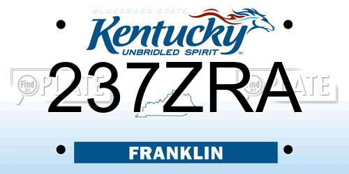 237ZRA Kentucky License Plate