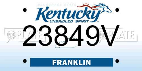 23849V Kentucky License Plate