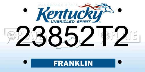 23852T2 Kentucky License Plate