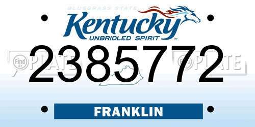 2385772 Kentucky License Plate