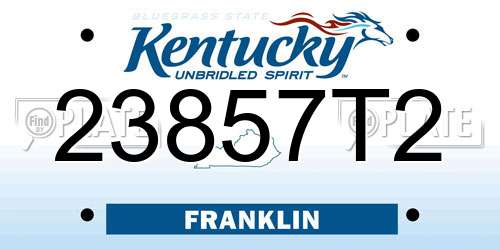23857T2 Kentucky License Plate
