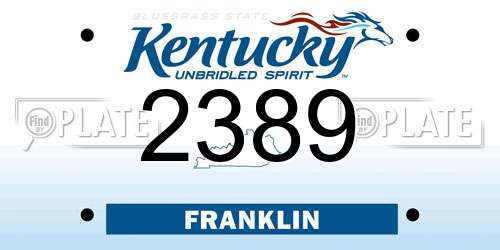 2389 Kentucky License Plate