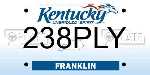 238PLY Kentucky License Plate