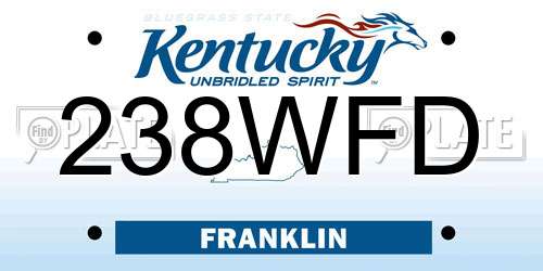238WFD Kentucky License Plate