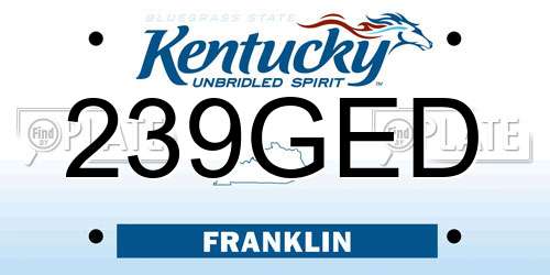239GED Kentucky License Plate