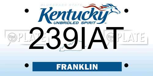 239IAT Kentucky License Plate